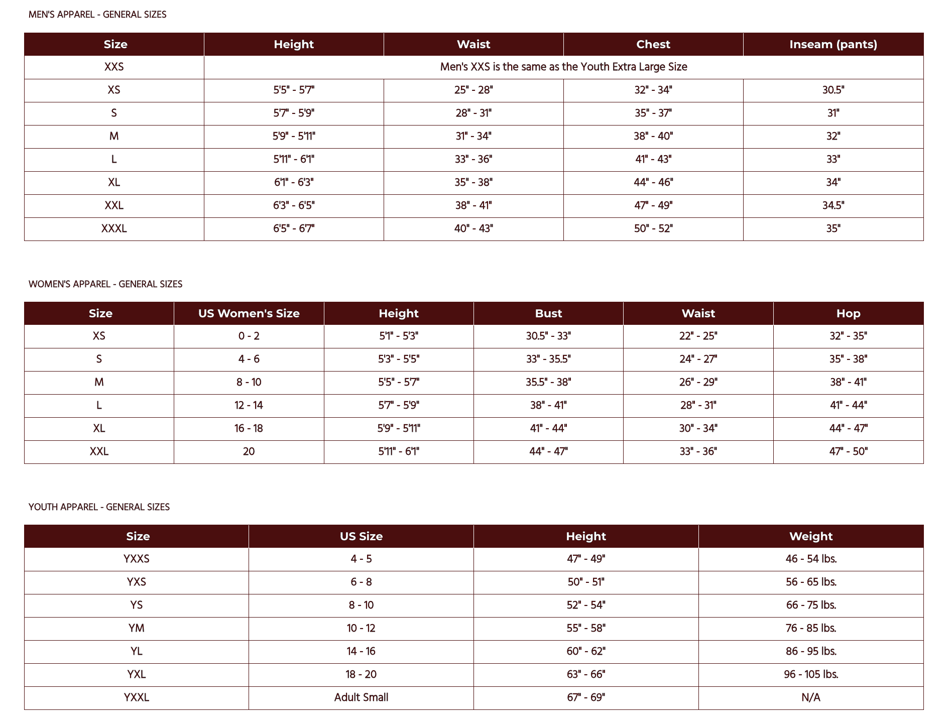 jerseys4pro size guide