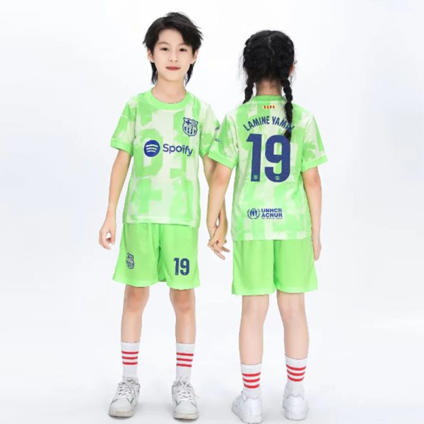 Barcelona Green Kids Football Kit No. 19