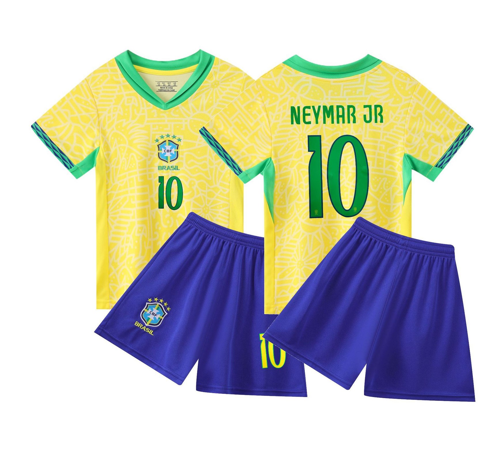 Brazil Home Kids Football Kit No. 10