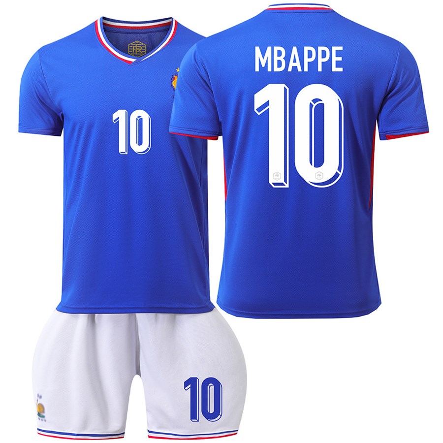 France Home Football Kit No. 10 Mbappe