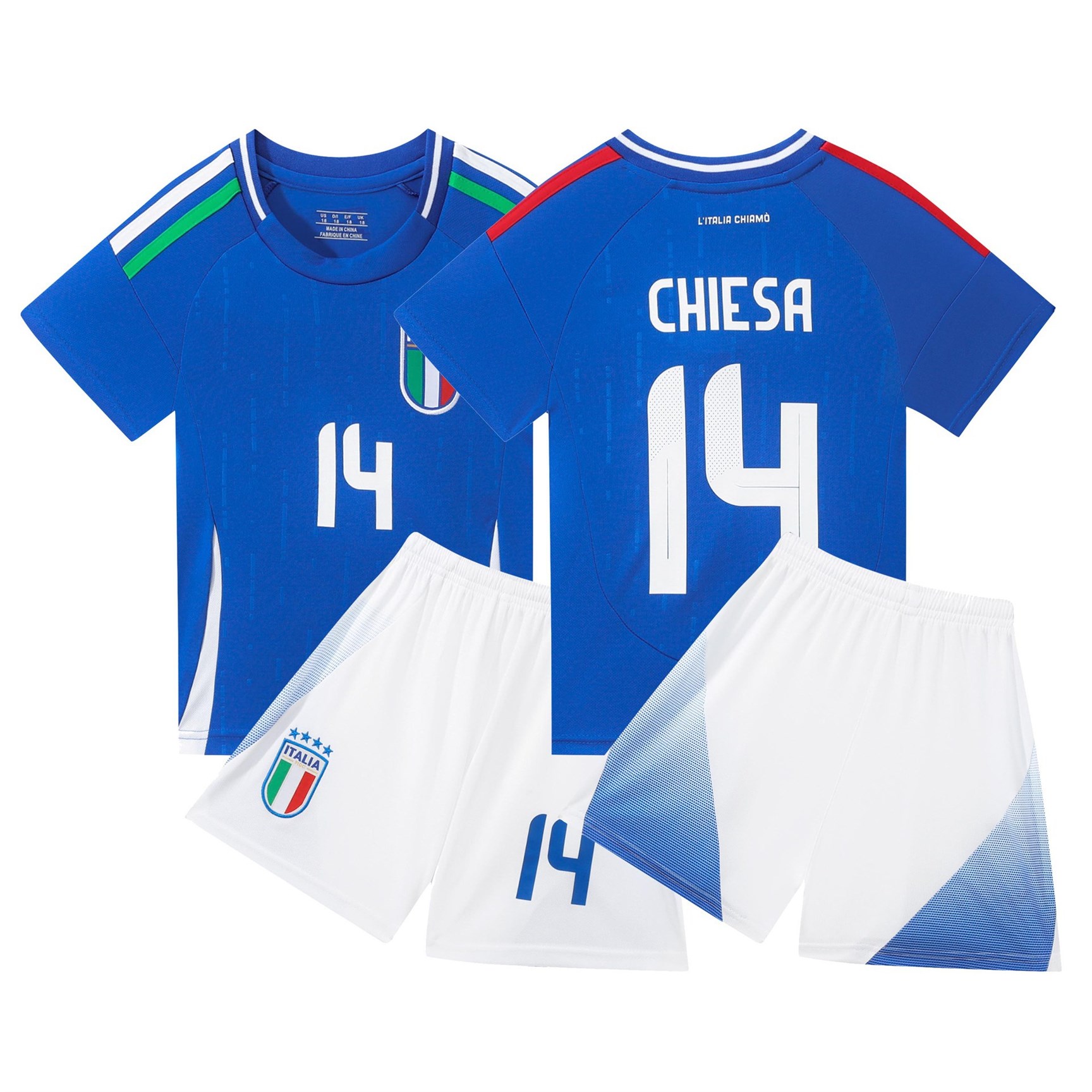 Italy Home Kids Football Kit No. 14