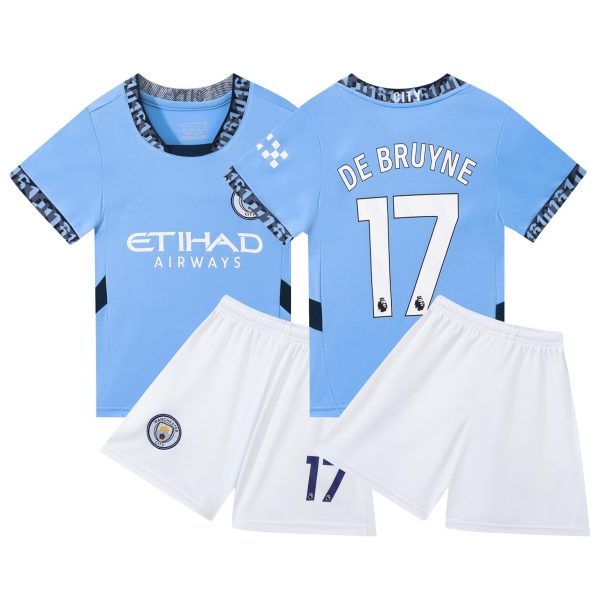 Manchester City Home Kids Football Kit No. 17