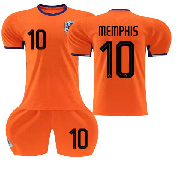 Netherlands Home Football Kit No. 10 Memphis