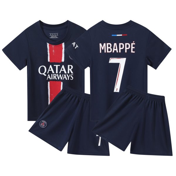 Paris Saint-Germain Home Kids Football Kit No. 7 Mbappé
