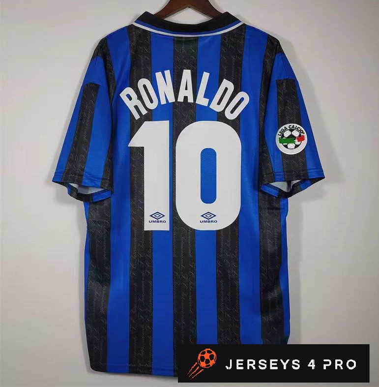 1997–1998 Inter Milan Home No.10 Ronaldo Retro Football Jersey