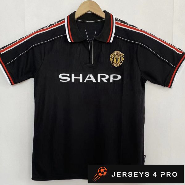 1998–1999 Manchester United Black Retro Football Jersey