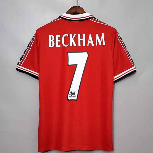 1998–1999 Manchester United Home No.7 Beckham Retro Football Jersey