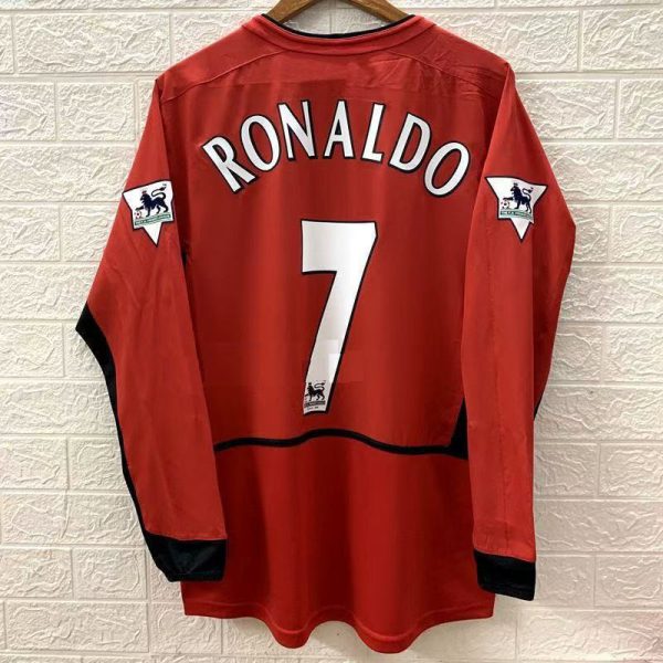 2001–2004 Manchester United Home Long Sleeve Cristiano Ronaldo Retro Football Jersey