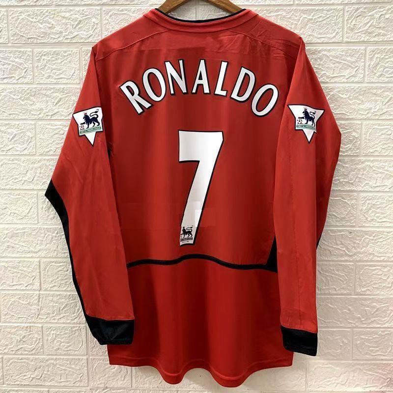 2001–2004 Manchester United Home Long Sleeve Cristiano Ronaldo Retro Football Jersey