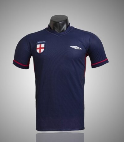 2002 England Away Black Retro Football Jersey