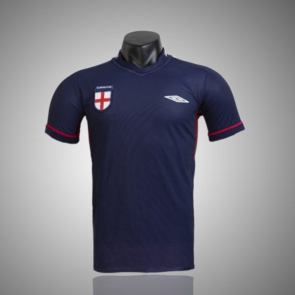 2002 England Away Black Retro Football Jersey
