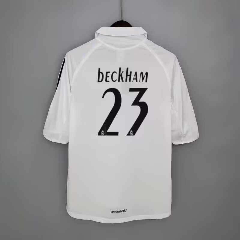 2005–2006 Real Madrid Home No. 23 Beckham Retro Football Jersey
