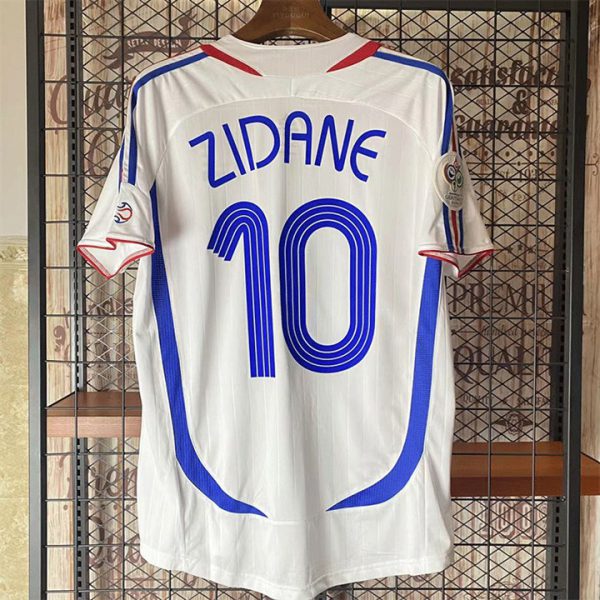 2006 France Away No.10 Zidane Retro Football Jersey