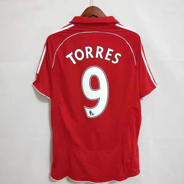 2006–2007 Liverpool Home No.9 Torres Retro Football Jersey