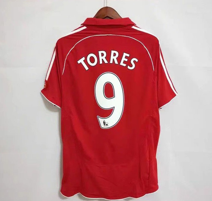 2006–2007 Liverpool Home No.9 Torres Retro Football Jersey