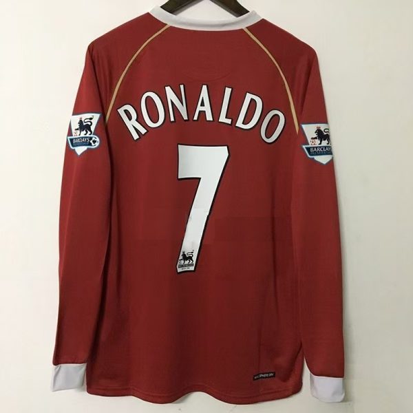 2006–2007 Manchester United Home Long Sleeve Cristiano Ronaldo Retro Football Jersey