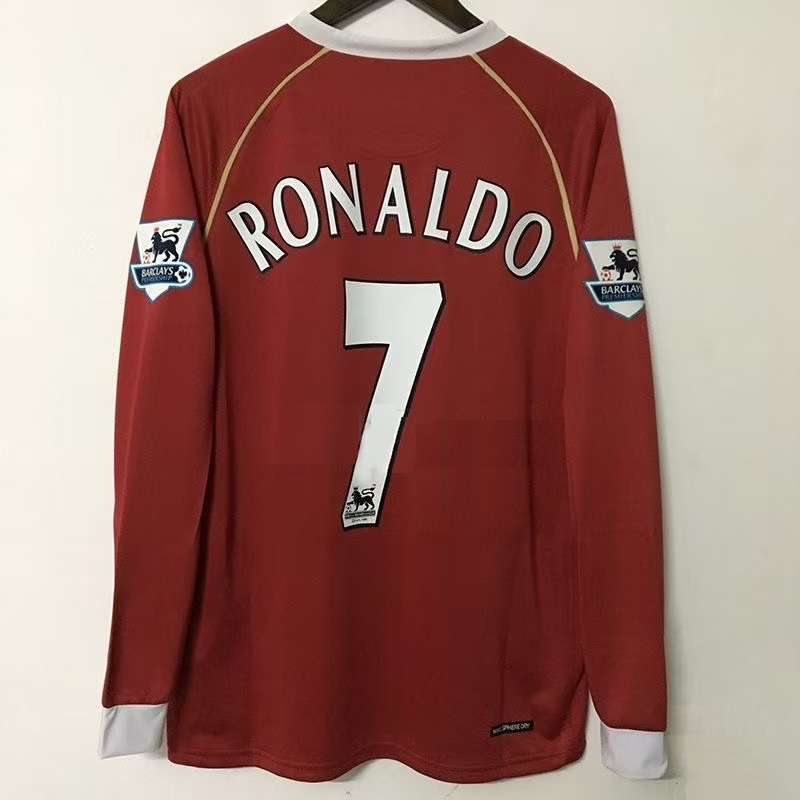 2006–2007 Manchester United Home Long Sleeve Cristiano Ronaldo Retro Football Jersey