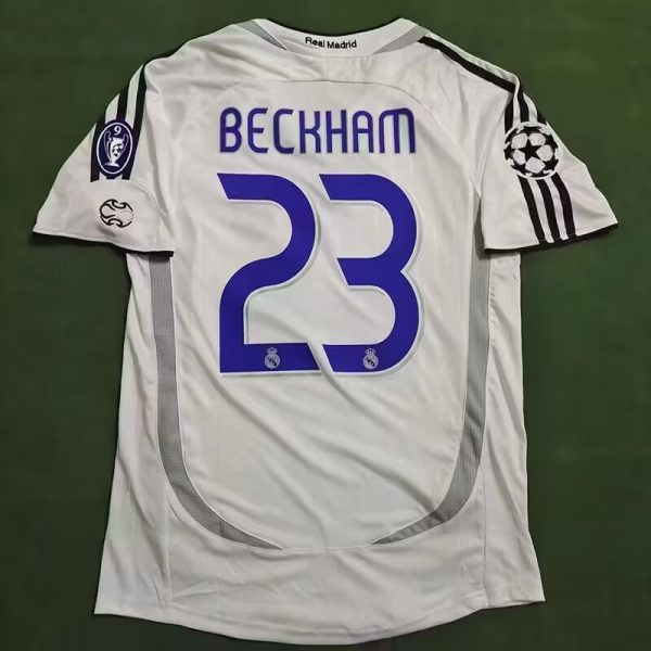 2006–2007 Real Madrid Home No. 23 Beckham Retro Football Jersey