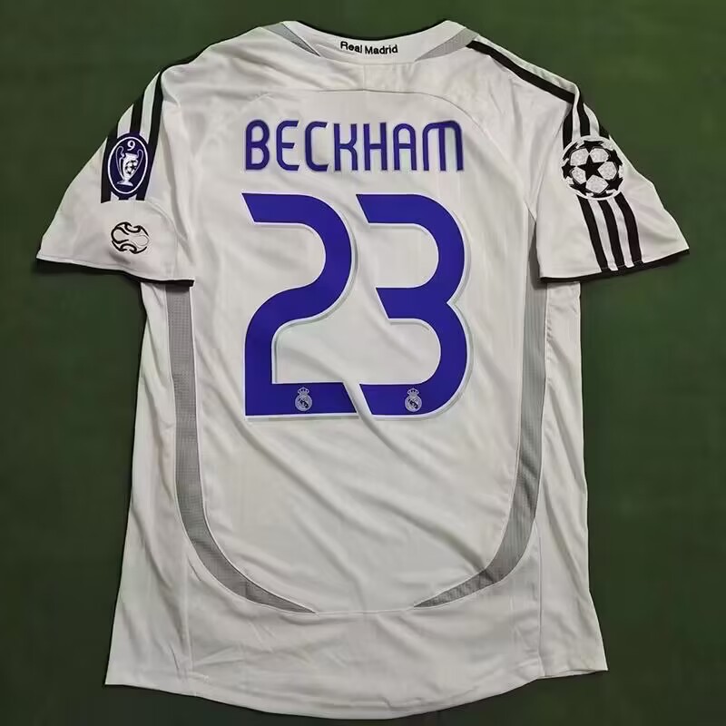 2006–2007 Real Madrid Home No. 23 Beckham Retro Football Jersey