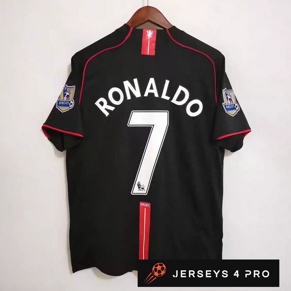 2007–2008 Manchester United Away No.7 Ronaldo Retro Football Jersey