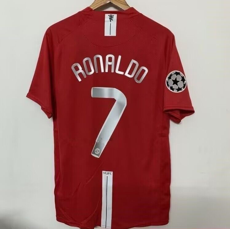 2007–2008 Manchester United Home Champions League Ronaldo Retro Football Jersey