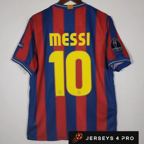 2009–2010 Barcelona Home No.10 Messi Retro Football Jersey