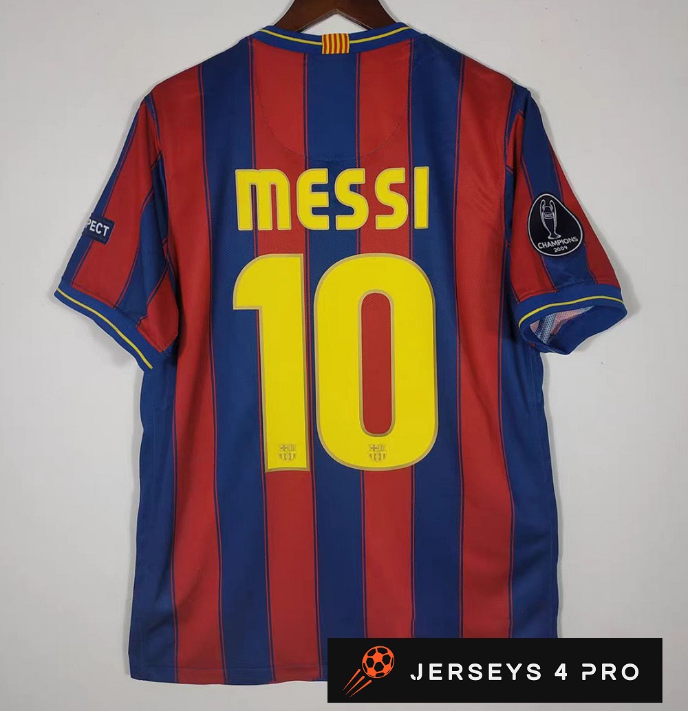 2009–2010 Barcelona Home No.10 Messi Retro Football Jersey