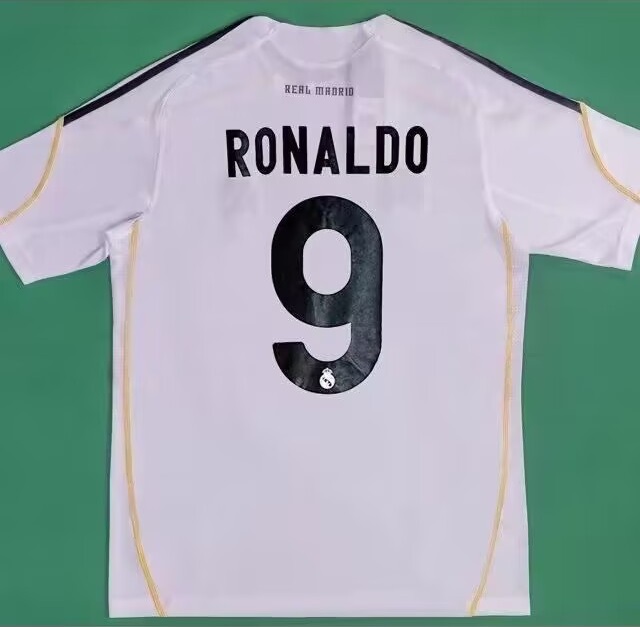 2009–2010 Real Madrid Home No.9 Ronaldo Retro Football Jersey