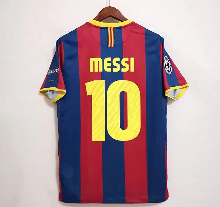 2010–2011 Barcelona Home No.10 Messi Retro Football Jersey