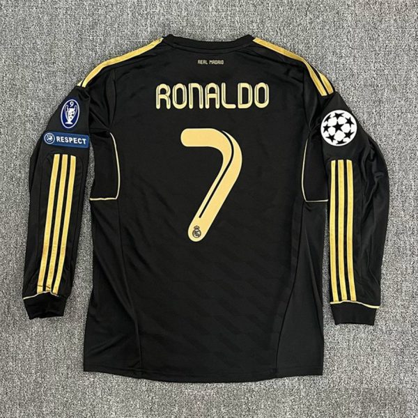 2011–2012 Real Madrid Away Long Sleeve Ronaldo Retro Football Jersey
