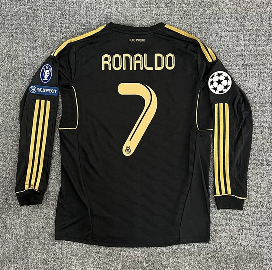 2011–2012 Real Madrid Away Long Sleeve Ronaldo Retro Football Jersey