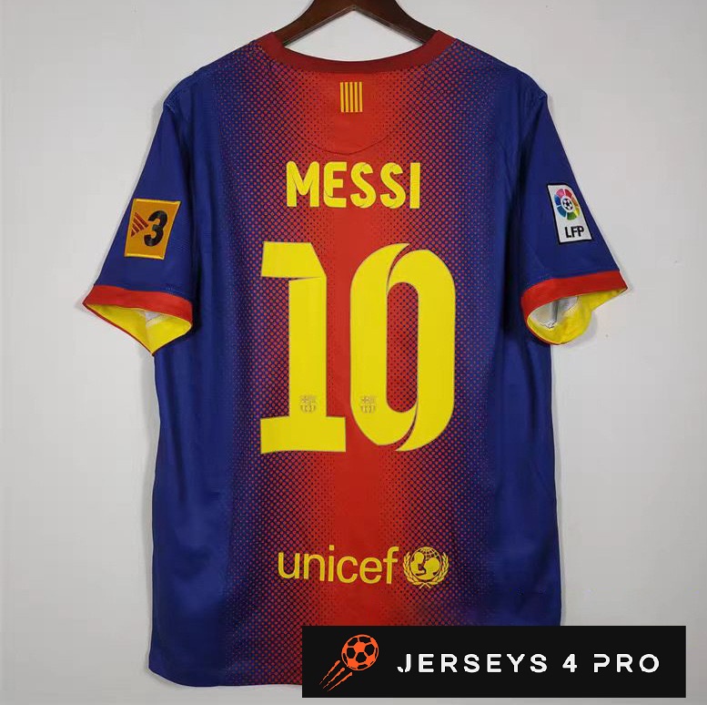 2012–2013 Barcelona Home No.10 Messi Retro Football Jersey