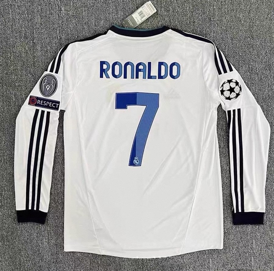 2012–2013 Real Madrid Home Long Sleeve Ronaldo Retro Football Jersey