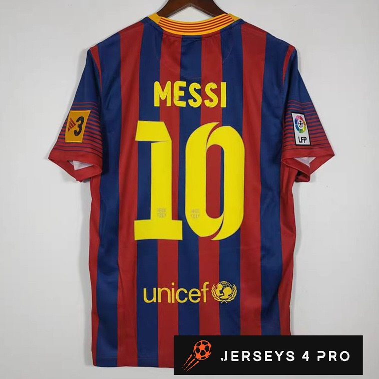 2013–2014 Barcelona Home No.10 Messi Retro Football Jersey