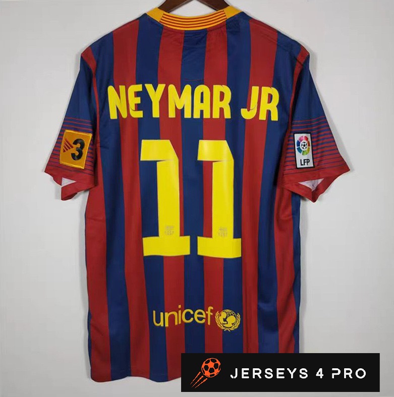 2013–2014 Barcelona Home No.11 Neymar Retro Football Jersey