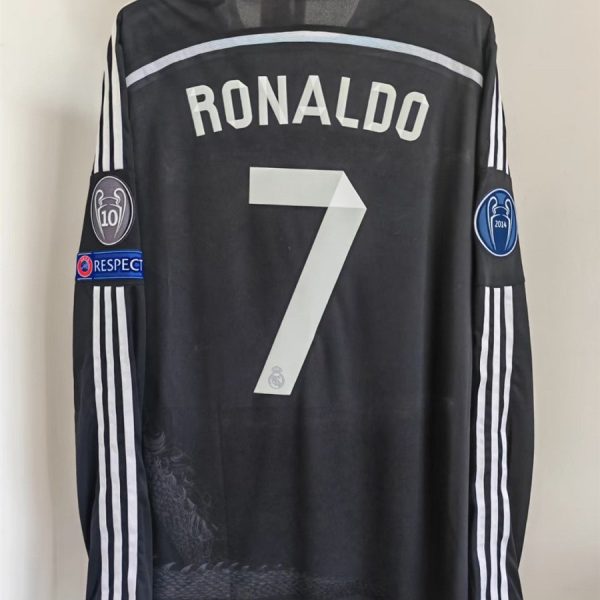 2014–2015 Real Madrid Black Dragon Long Sleeve Ronaldo Retro Football Jersey