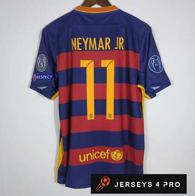 2015–2016 Barcelona Home No.11 Neymar Retro Football Jersey
