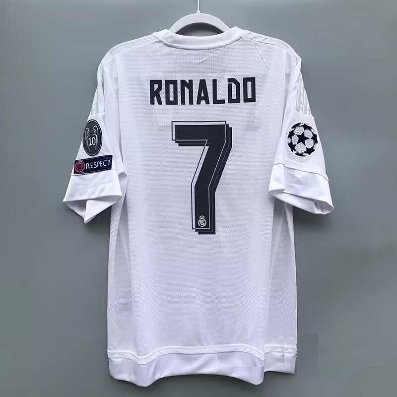 2015–2016 Real Madrid Home No.7 Ronaldo Retro Football Jersey