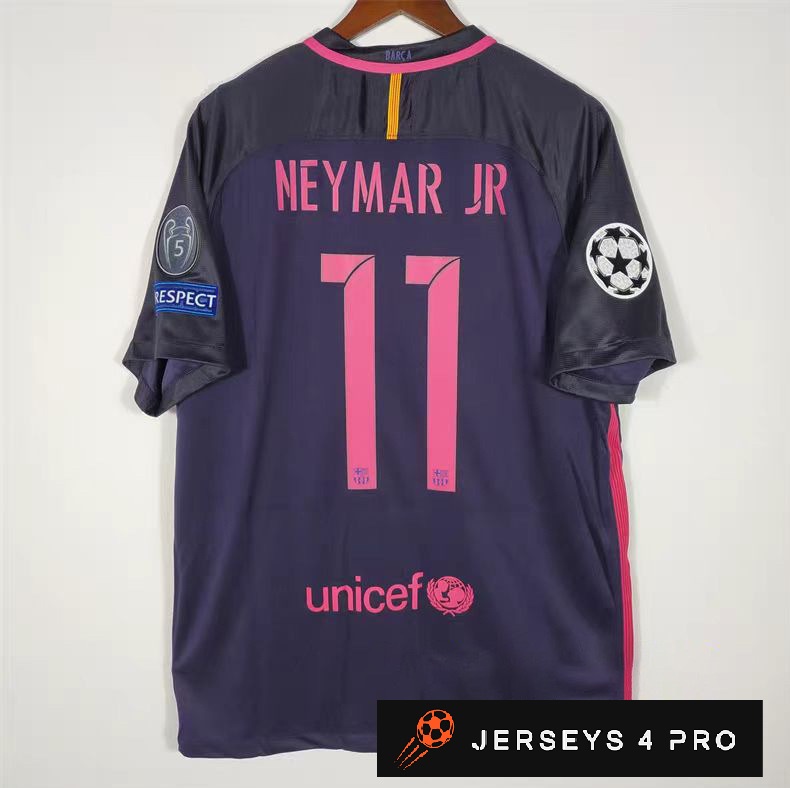 2016–2017 Barcelona Away No.11 Neymar Retro Football Jersey