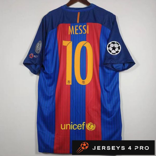 2016–2017 Barcelona Home No.10 Messi Retro Football Jersey