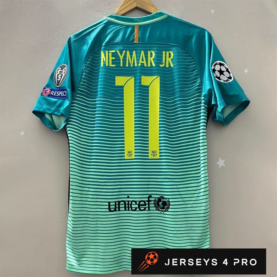 2016–2017 Barcelona Second Guest No.11 Neymar Retro Football Jersey