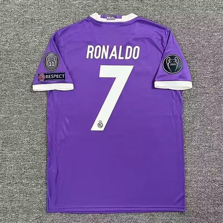 2016–2017 Real Madrid Away No.7 Ronaldo Retro Football Jersey
