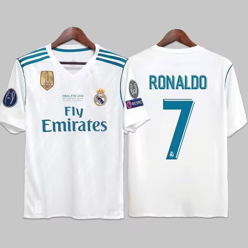 2017–2018 Real Madrid Home No.7 Ronaldo Retro Football Jersey