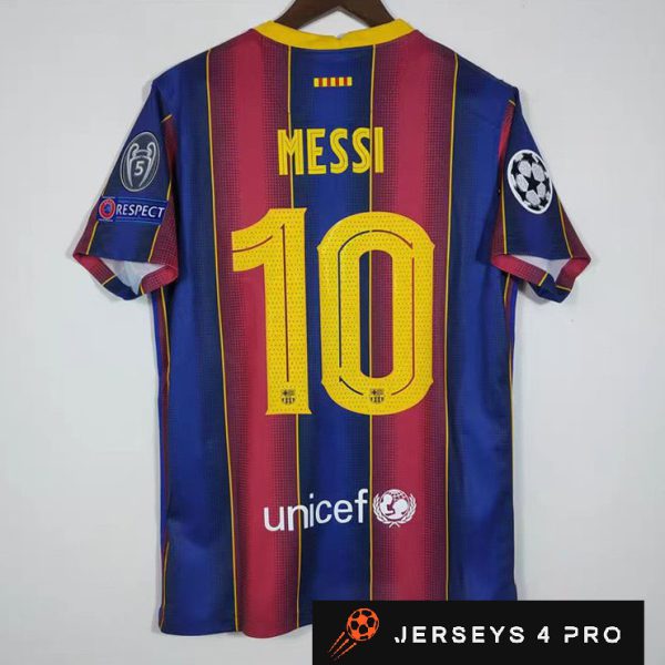 2020–2021 Barcelona Home No.10 Messi Retro Football Jersey