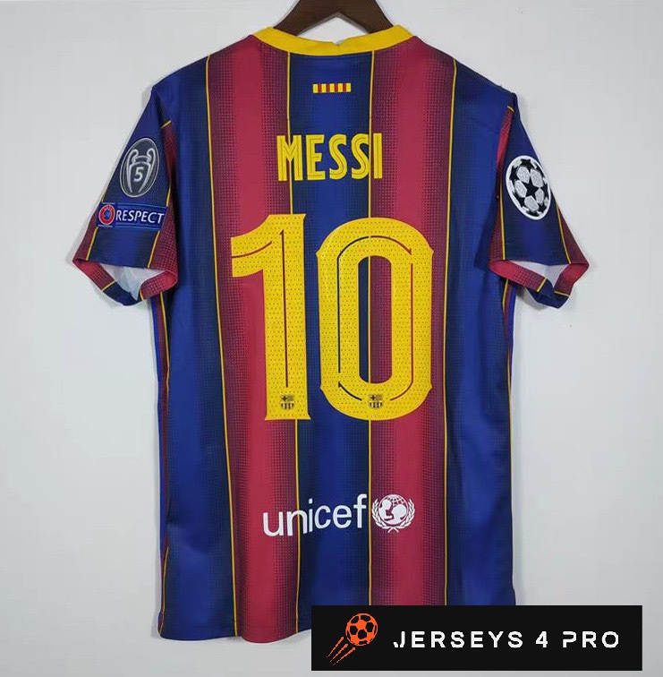 2020–2021 Barcelona Home No.10 Messi Retro Football Jersey