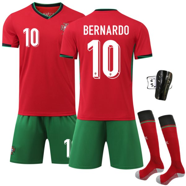 2024 Portugal Home Football Kit No. 10 With Socks And Guard