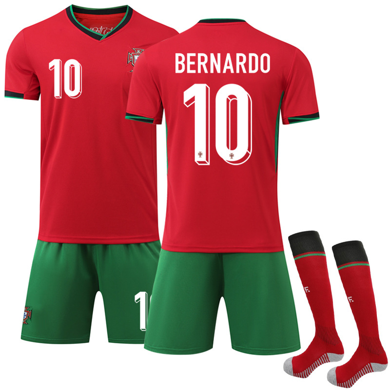 2024 Portugal Home Football Kit No. 10 With Socks