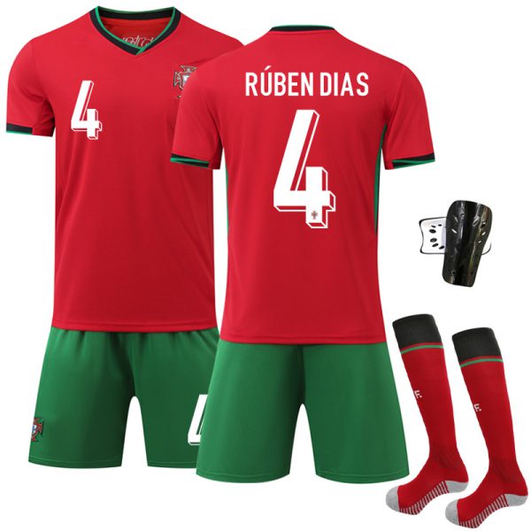 2024 Portugal Home Football Kit No. 4 With Socks And Guard