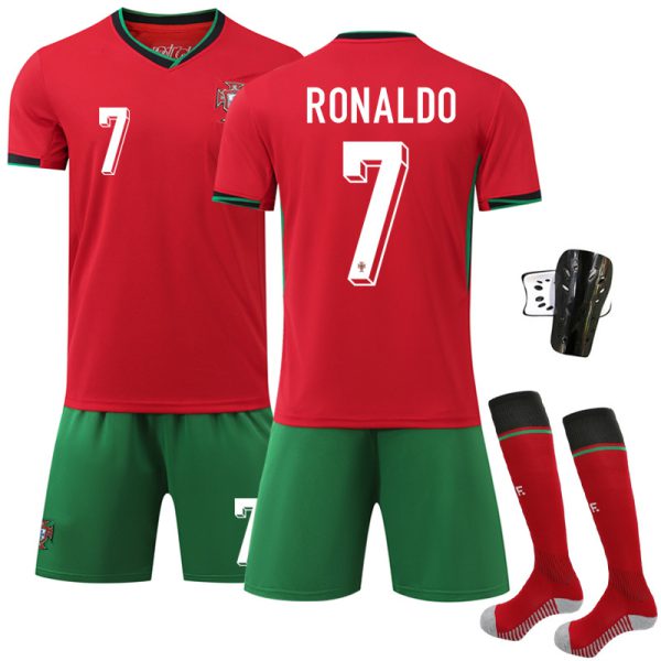 2024 Portugal Home Football Kit No. 7 Ronaldo With Socks And Guard