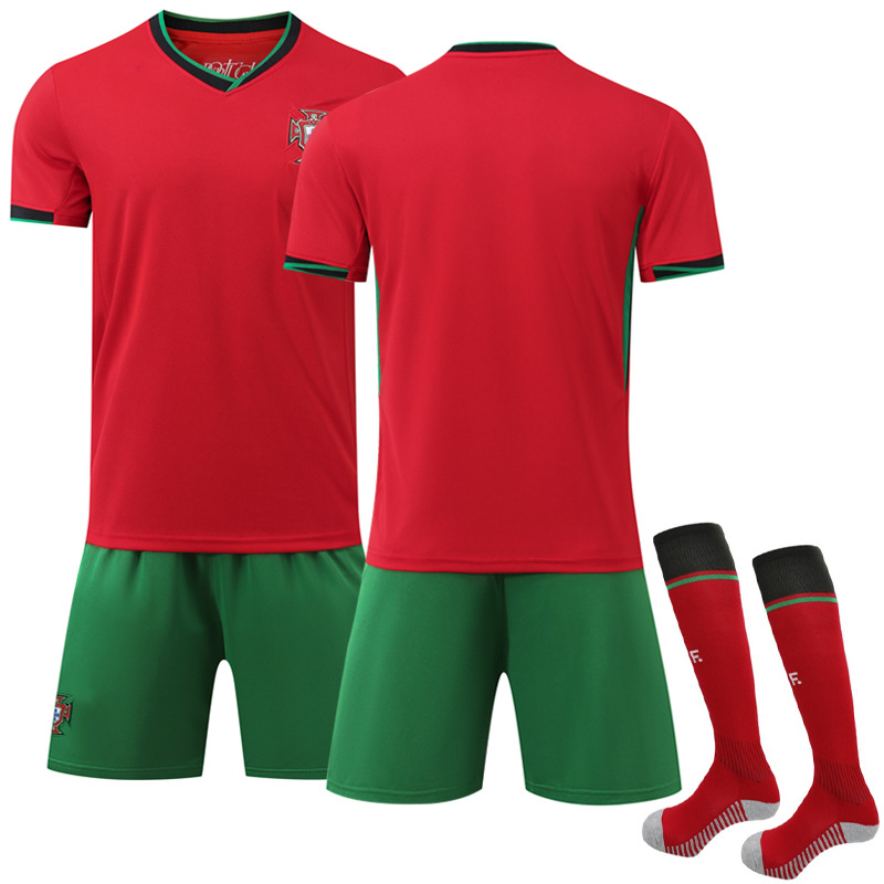 2024 Portugal Home Football Kit Without Number With Socks
